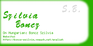 szilvia boncz business card